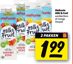  2 10 melkunie milk fruit rui lichtzoet verse melk aardbei kers mango pakken 