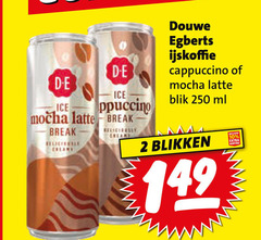  douwe egberts ijskoffie 2 10 250 cappuccino ice mocha latte break creams blik ml blikken 