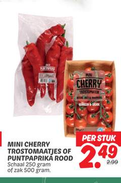  250 500 zoete puntpaprika mini cherry trostomaten zoet knapperig borrelen salade trostomaatjes rood schaal zak ge stuk 