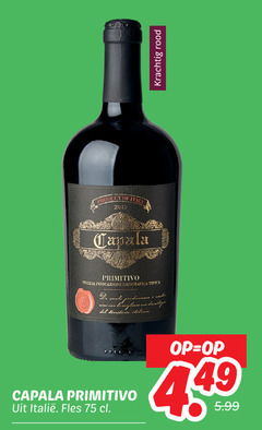  rode wijn primitivo puglia indicazione geografica tipica acti le italiana rood fles 5.99 