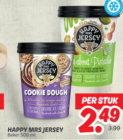  happy mrs jersey ijsspecialiteit 100 500 diepvries natural ingredients cookie dough vanilla ice cream and creamy organic handmade with love beker ml about pistachio roasted almonds salty swirl crunchy stuk 3.99 