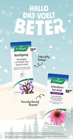  30 100 hallo voelt beter a.vogel keelspray keelpijn irritatie mond keel traditioneel kruidengeneesmiddel echinacea extract salvia gebruik ml spray herstel griep echinaforce hot drink vlierbes onvoldoende weerstand verkoudheid concentraat orale suspensie basis purpurea officinalis lees bijsluiter toepassing gebaseerd 