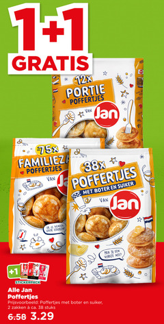  1 2 12x poffertjes 3 jan trek ca. boter suiker prik vorkje stickerpack zakken stuks 