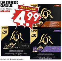  douwe egberts l or koffiecups 8 10 11 20 120 espresso capsules doosje stuks aluminium lungo ge ristretto intensity compatible witness coffee estremo cotes avec les machines cape comes las profondo ground mcafee nespresso apparaten 
