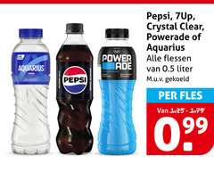  aquarius lemon pepsi power crystal clear flessen liter gekoeld fles 