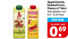  maaza taksi dubbelfrisss appelsientje fruitdrank 100 puur ongezouten pakken liter mango pak goudappeltje pomme sap jus pur fruit drink you it 