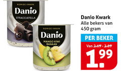  danone danio kwark 450 romige stracciatella mango kiwi banaan bekers beker 