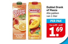  dubbeldrank maaza fruitdrank 1 rijk vitamine dubbel drank sinaasappel perzik appel mango good juice drink pakken liter pak 