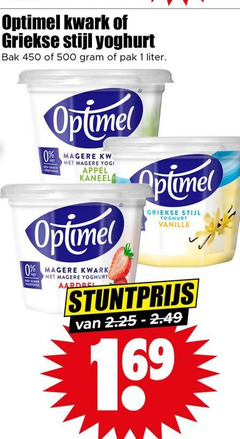  optimel kwark vruchtenyoghurt 1 450 500 griekse stijl yoghurt bak pak liter yogi appel kaneel vanille 