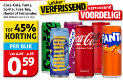  1 5 45 coca cola fanta sprite fuze tea hawaii fernandes blikken 0.25 liter blik verfrissend tropical suriname verrassend fant original taste zero refreshing calorie new vruchten sap 