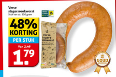  48 250 verse slagersrookworst stuk ca. beter leven dieren bescherming 17 rookworst traditioneel recept top score goud 