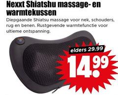  nexxt massage- warmtekussen diepgaande shiatsu massage nek schouders rug benen rustgevende warmtefunctie ultieme ontspanning elders 