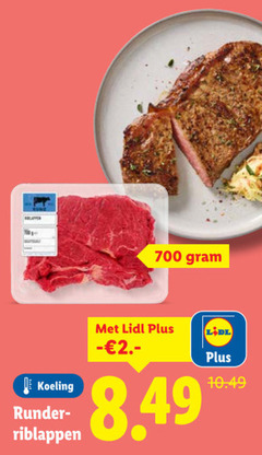  700 koeling runder riblappen 