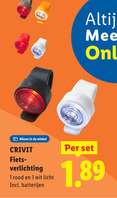 klik op dit plaatje voor een vergroting en voor vergelijkbare aanbiedingen gerelateerd aan
1 crivit fiets verlichting rood wit licht batterijen 1 crivit fiets verlichting rood wit licht batterijen