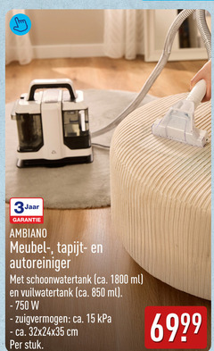  15 750 1800 3jaar meubel tapijt autoreiniger schoonwatertank ca. ml vuilwatertank zuigvermogen cm stuk 