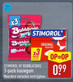  stimorol kauwgom 3 30 100 bubblicious berry 1x gums pack original meerdere sugar free 
