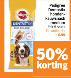  5 50 pedigree dentastix honden kauwsnack medium pak stuks actieprijs 