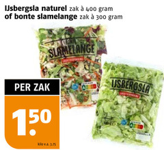  150 300 400 ijsbergsla naturel zak bonte slamelange kilo v.a. 