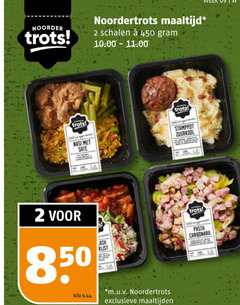  2 450 noorder trots noordertrots maaltijd schalen nasi sate stamppot ash pasta carbonara kilo m.u.v exclusieve maaltijden 