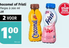  chocomel fristi chocolademelk drinkyoghurt 1 2 100 200 ml liter spaar zegel leifheit 