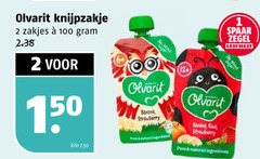  olvarit babyvoeding 1 2 100 150 knijpzakje zakjes kilo strawberry banana natural ingredients spaar zegel leifheit 