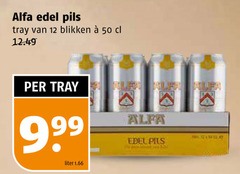  alfa blikjes bier 12 50 edel pils tray blikken liter pits 