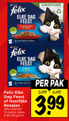 klik op dit plaatje voor een vergroting en voor vergelijkbare aanbiedingen gerelateerd aan
12 felix dag feest gelei recyclebaar 3x lam kip gele tonijn zalm reepjes soorten zakje pak 5.99 3.99 12 felix dag feest gelei recyclebaar 3x lam kip gele tonijn zalm reepjes soorten zakje pak 5.99 3.99