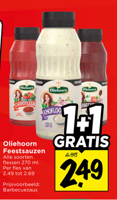 klik op dit plaatje voor een vergroting en voor vergelijkbare aanbiedingen gerelateerd aan
oliehoorn sweet feestsauzen soorten flessen ml fles barbecuesaus knoflook 1.1 oliehoorn sweet feestsauzen soorten flessen ml fles barbecuesaus knoflook 1.1