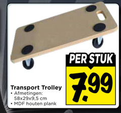  transport trolley 5 cm mdf houten plank stuk 
