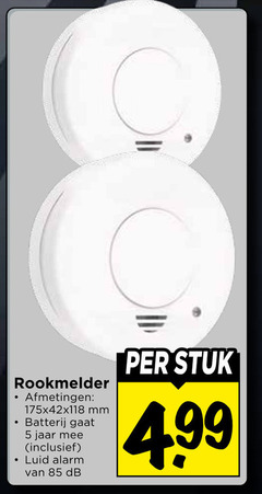  5 rookmelder mm batterij jaar alarm stuk 