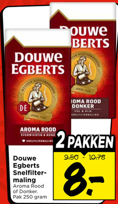  douwe egberts koffie 2 250 ouwe joure roma rood donker rijk aroma evenwichtig rond snelfilter maling pak pakken 