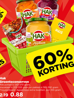  hak appelmoes bonen groenteconserven 12 60 100 brood ingredienten groenten score open rode kool mexicaans gekruid chili carne bruine gele paprika potten 330-370 appel mais stazakken pakken pot 
