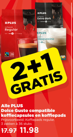  plus huismerk koffiepads dolce gusto capsules 1 2 3 16 36 regular zocht dark cappuccino compatible koffiecapsules zakken stuks 