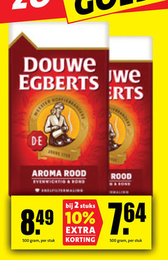  douwe egberts koffie 2 10 500 erts aroma rood stuks stuk 