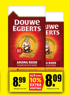  douwe egberts koffie 2 10 500 erts aroma rood stuks stuk 