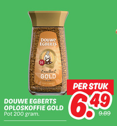  douwe egberts oploskoffie 200 excellent gold smooth pot stuk 