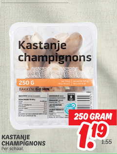  6 7 8 18 19 23 80 96 100 250 kastanje champignons bakken min ingredienten kastanjechampignons voedingswaarde energie vetten verzadigd vet koolhydraten suikers eiwitten zout bak minuten bewaaradvies gekoeld land oorsprong nederland houdbaar 02 verpakt nature aanwezige groenten dag schaal plastic planet beesd 