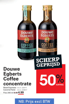  douwe egberts ijskoffie 24 50 240 iced hot enjoy coffee concentrate black espresso servings caramel twist mix fles ml scherp geprijsd 