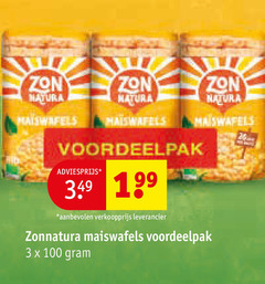  zonnatura rijstwafels 3 100 zon natura maiswafels 