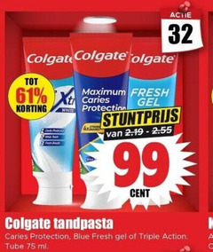  32 99 colgate fresh white freek protection 4x gel tandpasta cent caries blue triple action tube ml 