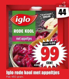  44 99 450 iglo rode kool appeltjes vertrouwde cent pak 