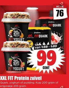  99 200 xxl protein strawberry zuivelhoeve fit zuivel cent quark yoghurt pudding kuip knijpzakje 