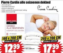  100 140 200 240 350 pierre cardin seizoenen dekbed anti allergisch vochtabsorberend koel ademend polyestervezel vulling microvezel tijk paris comfort collection cm elders 