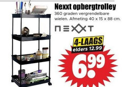  4 15 40 360 nexxt opbergtrolley graden vergrendelbare wielen cm elders 