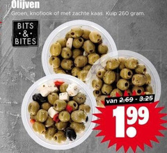  verse olijven 260 groen knoflook zachte kaas kuip bits bites 