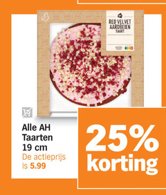  19 25 red velvet aardbeien taart taarten cm actieprijs 5.99 