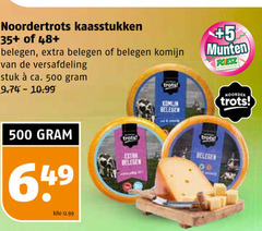  500 noordertrots kaasstukken 35 48 belegen komijn versafdeling stuk ca. 5 munten kilo trots noorder 
