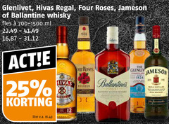 klik op dit plaatje voor een vergroting en voor vergelijkbare aanbiedingen gerelateerd aan
25 glenlivet regal four roses jameson ballantine whisky fles ml liter v.a. bourbon finest scotch 25 glenlivet regal four roses jameson ballantine whisky fles ml liter v.a. bourbon finest scotch