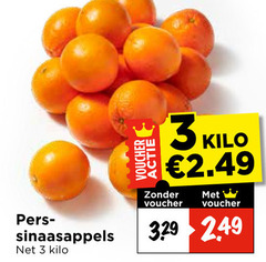  3 perssinaasappelen sinaasappels kilo voucher 