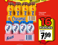  fristi chocomel chocolademelk drinkyoghurt 8 16 200 200ml tray ml 